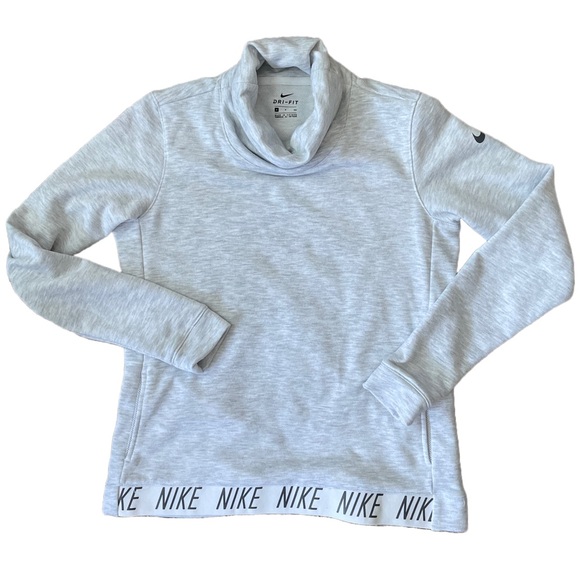 **HP** Nike Women’s Gray Dri-Fit High Neck Banded Sweatshirt - Picture 6 of 9